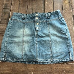 Vintage LA Blues Jean / Denim Mini Skort Button Fly Sz 16